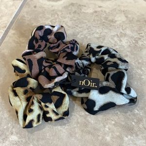 nOir Ombré Leopard Scrunchies